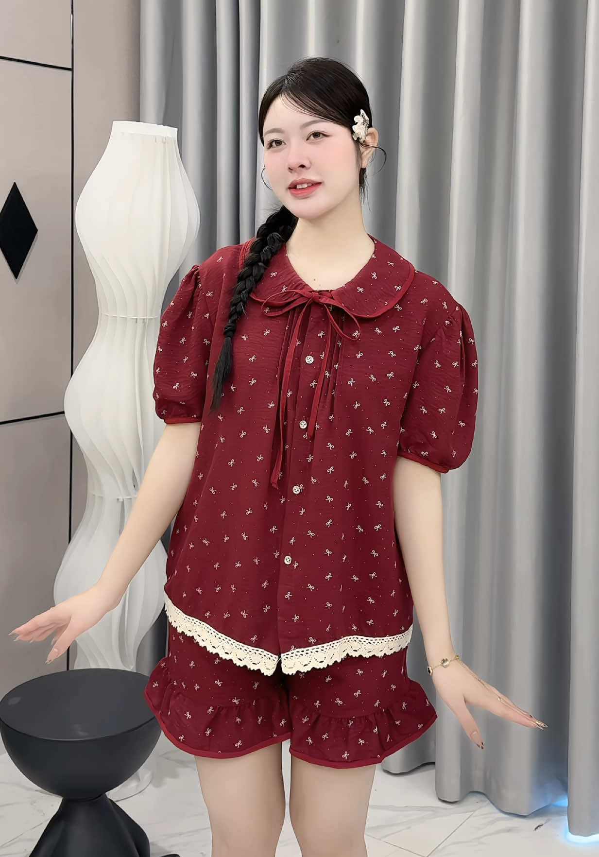 Ở nhà cũng phải mặc bộ xinh yêu ntn cơ 💕 #bomacnha #setboxinh #bomacnhaxinh #viral 