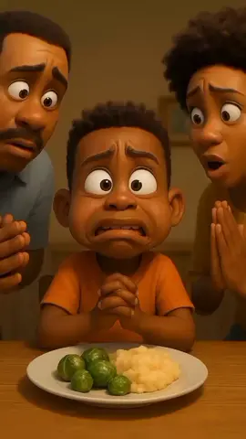son papa lui demande de prier pour le déjeuner...