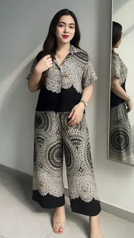 ONE SET CROP SETELAN CELANA 10.10 KULOT WANITA HIGHTWAIST RAYON PREMIUM BUSUI FRIENDLY Kancing