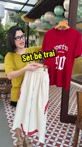 Sét áo cotton quần nỉ 2 da suông cho bé trai#xuhuong #setbetrai #dobetraidep #nhungshopkids7 #quannibetrai 