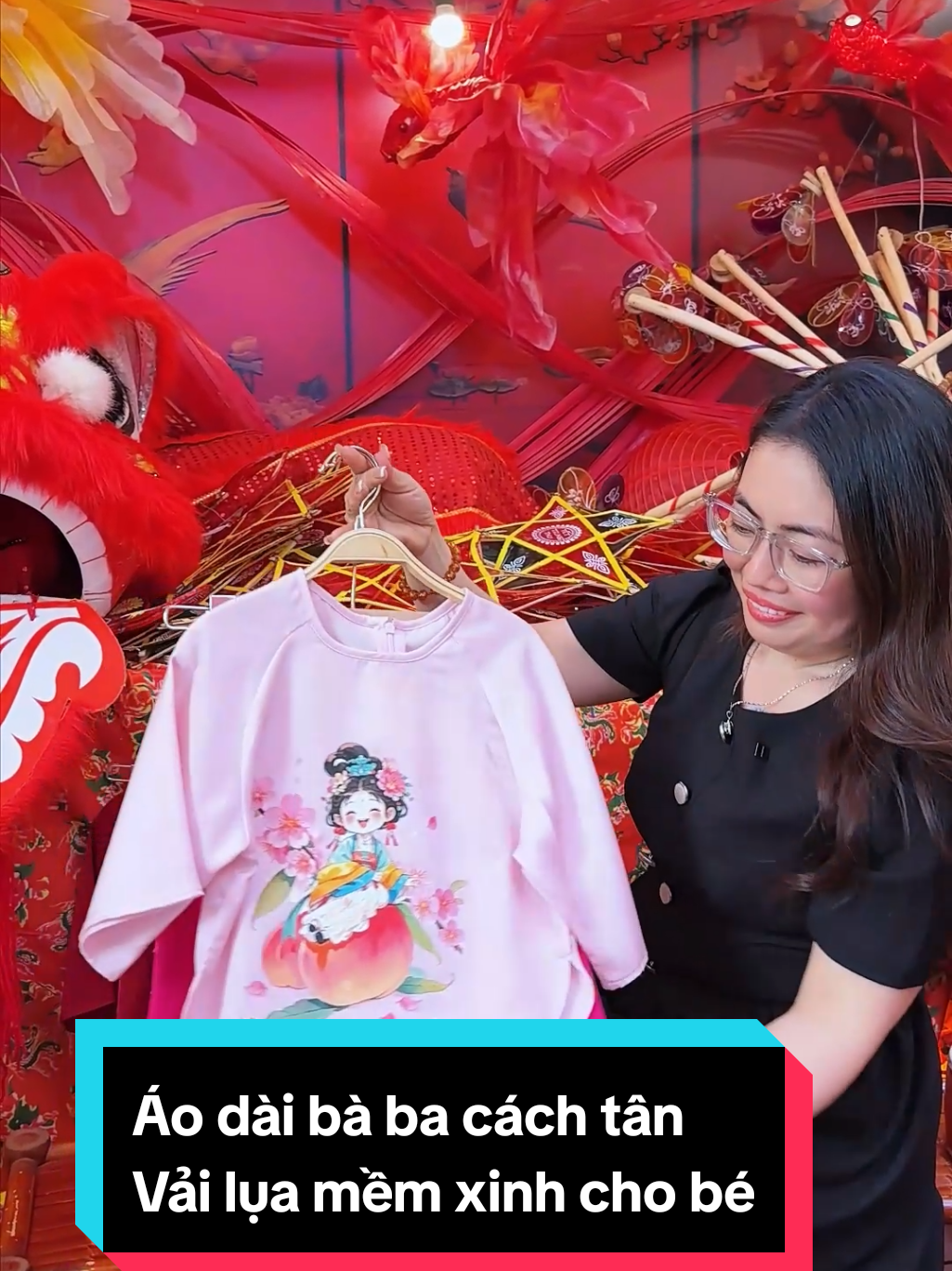 Áo dài lụa kiểu dáng bà ba cách tân siêu xinh ❤#likekids #reviewlamdep #BeautyTok #goclamdep #dambegai 