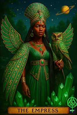 The  Empress represents the divine feminine, embodying fertility, nurturing, creativity, and abundance. She is the Earth Mother, symbolizing the life-giving power of nature, the ability to create and bring forth new ideas or projects, and a deep connection to the physical world through the senses. The card encourages embracing self-care, compassion, and the joys of life while also reminding us of our innate power to manifest and grow. 𓁧𓂀𓆃TheEmpress🔻𓉢△▽ HAPPY MOON🌙 MONDAY 🧩⭐️♻️🦚🐲🌾🌱☘️⭐️✨️🪴 ✨️5D Shift is here. And we Operate on Love💚✨️🪄 & Creativity  Change your Vibe find your Tribe.  HEART💚CHAKRA 🌿✨️ ENERGY  #FORYOU #fypシ #viral #Empress♀️Energy ⧊sè𓁧𓂀𓆃𓉢△▽🦚🟢✨️