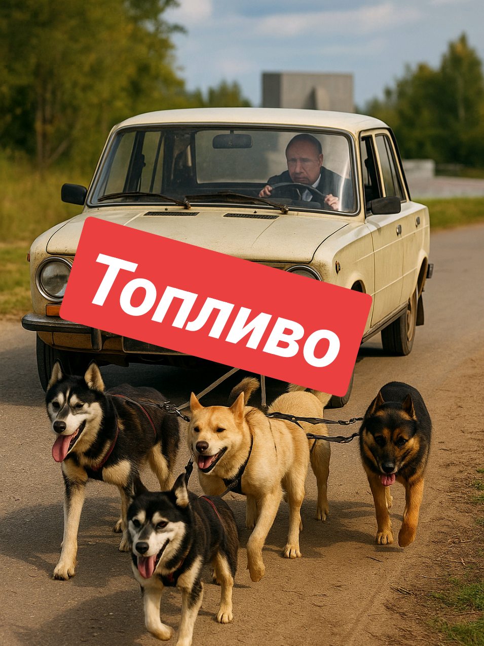 Российский автопром переходит на собачью тягу #новости #россия #ваз #путин #разруха 