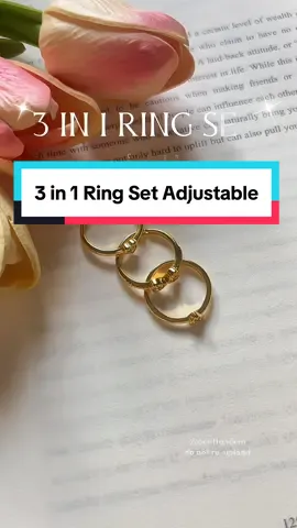 super ganda mga sissykels!!!3 in 1 Ring Set Adjustable clover heart design💋 #rings #womenring #aenttandem #asterism #jewelry 
