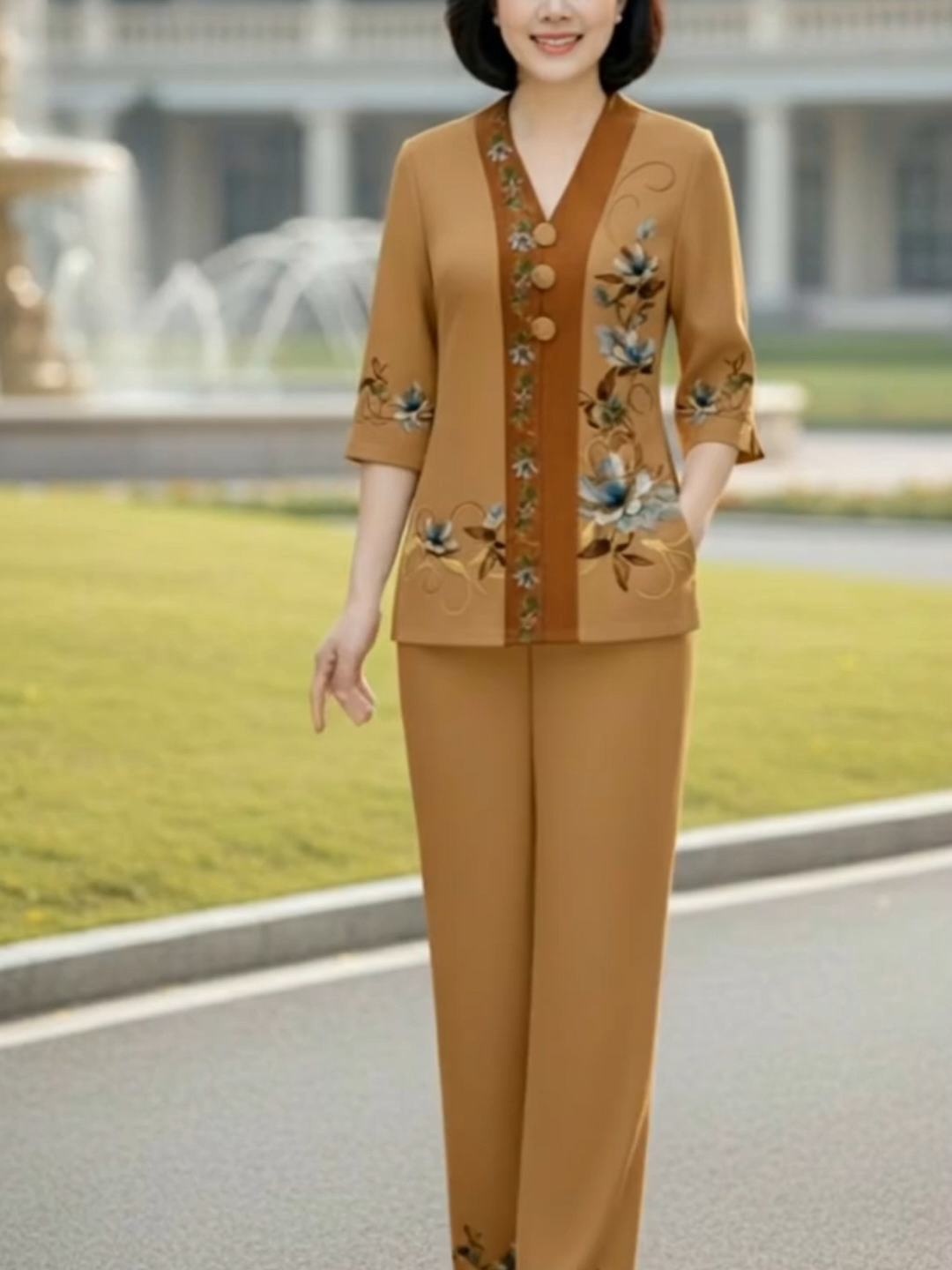 Đồ bộ lụa latin in hoa tinh tế #thoitrangtrungnien #setbonu #bodoxinh #bodotangme