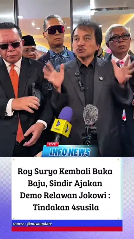 Roy Suryo Kembali Buka Baju, Sindir Ajakan Demo Relawan Jokowi : Tindakan 4susila #fyp  #update #jokowi #roysuryo 