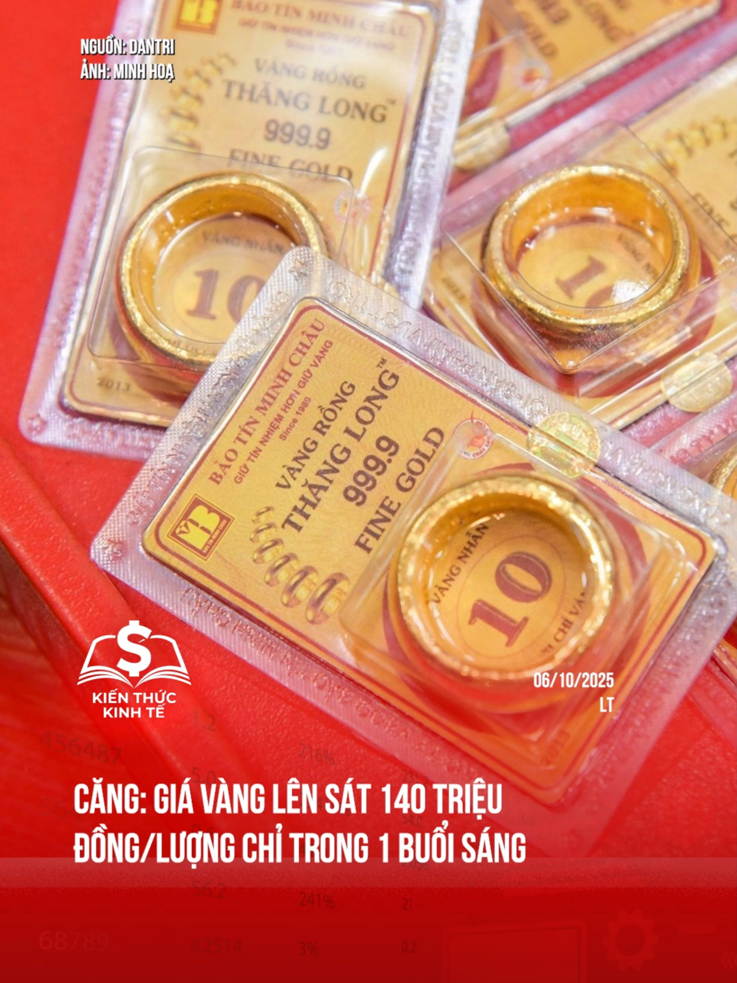 Căng: Giá vàng lên sát 140 triệu đồng/lượng chỉ trong 1 buổi sáng #kienthuckinhte #tiktoknews #vang