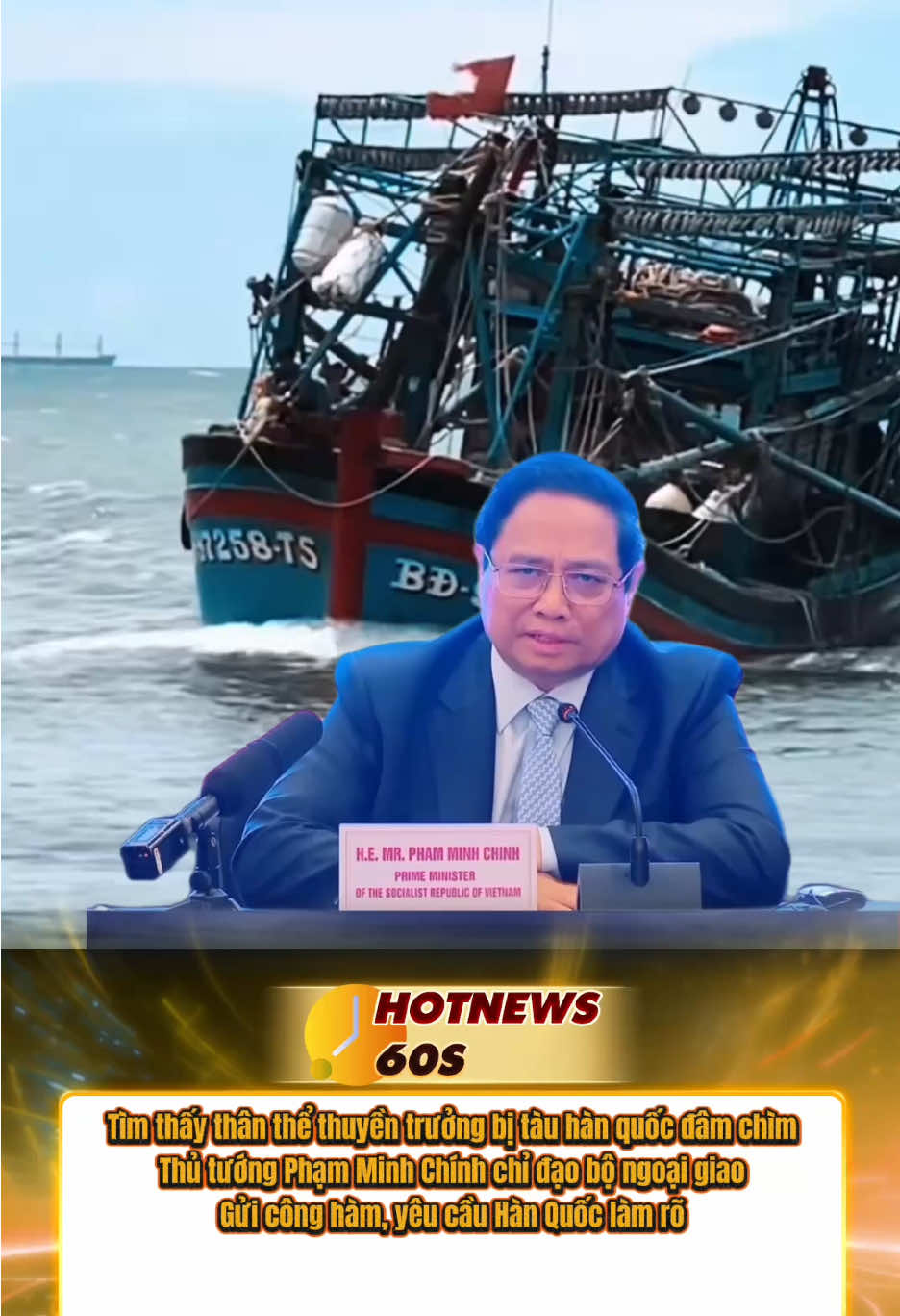 Thủ tướng yêu cầu Hàn Quốc làm rõ vụ tàu đâm chìm khiến thuyền trưởng Việt Nam thiệt mạng #tintuc #tintuc24h #viral #phamminhchinh 