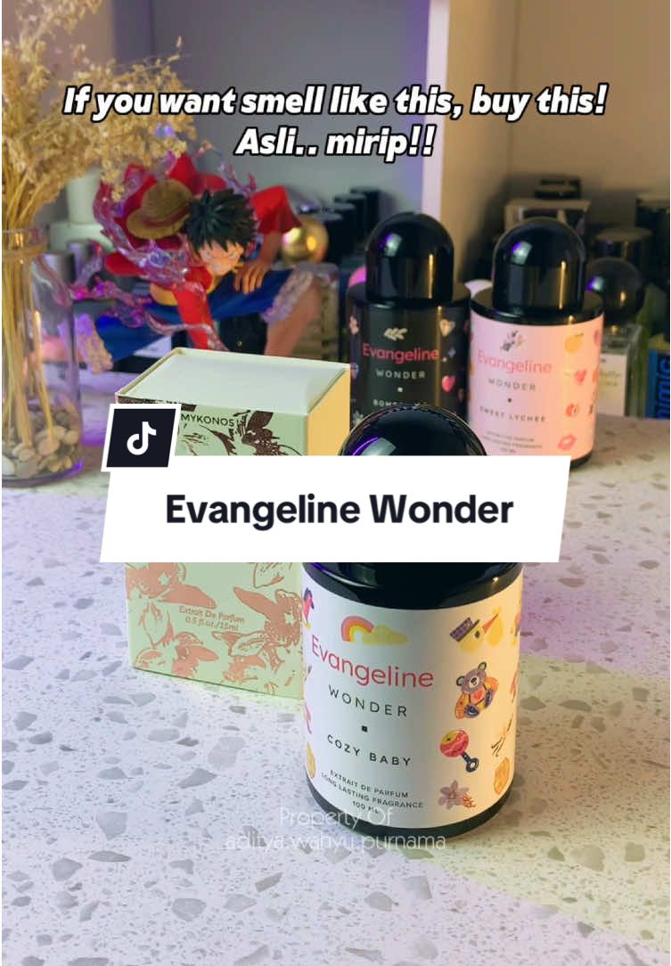 Mirip banget, dan versi lebih affordable  #evangeline #evangelinewonder #parfumevangeline #parfumcewek #parfumviral 