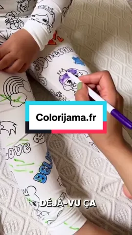 Les enfants adorent colorier leur pyjama, et le résultat est unique à chaque fois 🎨💫 Doux, confortable et 100 % coton #fyp #pourtoi #viral #cadeau #parent 