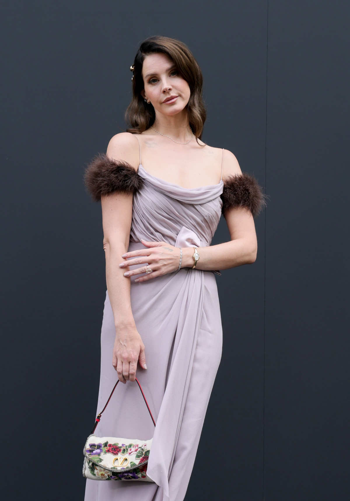 Lana Del Rey is the definition of regal beauty at the Valentino show for #ParisFashionWeek 👑 #LanaDelRey #PFW #Valentino #MTVCeleb 