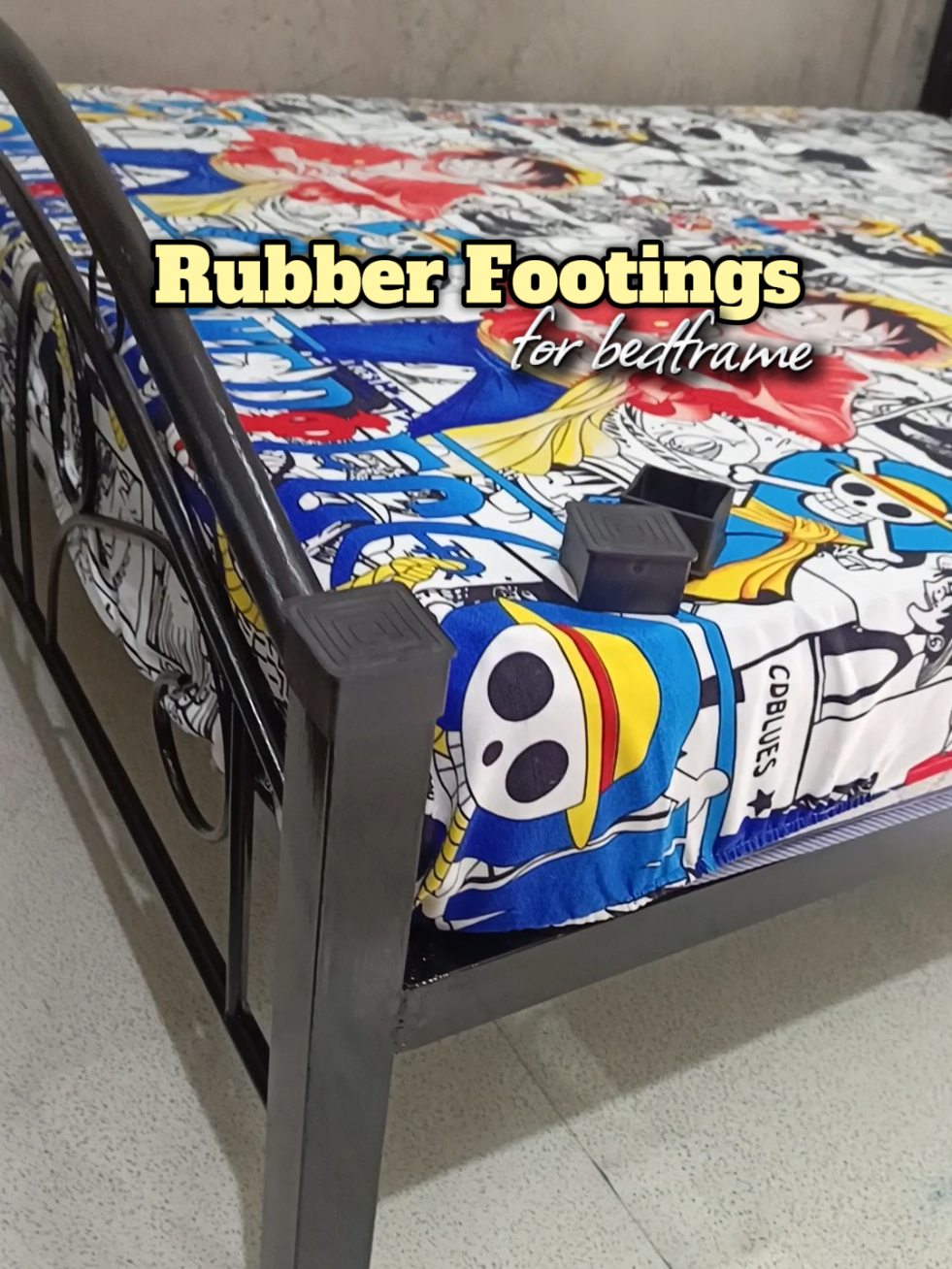 no more scratches at loud noises with these bedframe rubber footings! 🤩 #bedframe #rubber #footing #bedroom #footcover 