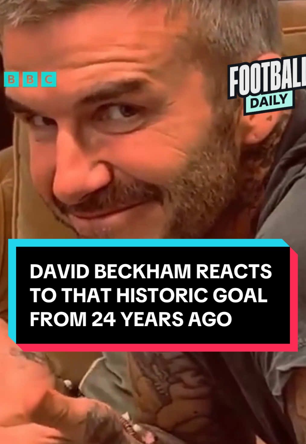 Still gives us chills too, Becks - even 24 years later 🥹 David Beckham reacts to Alan Green’s 5 Live commentary of his historic England goal against Greece. #DavidBeckham #England #Greece