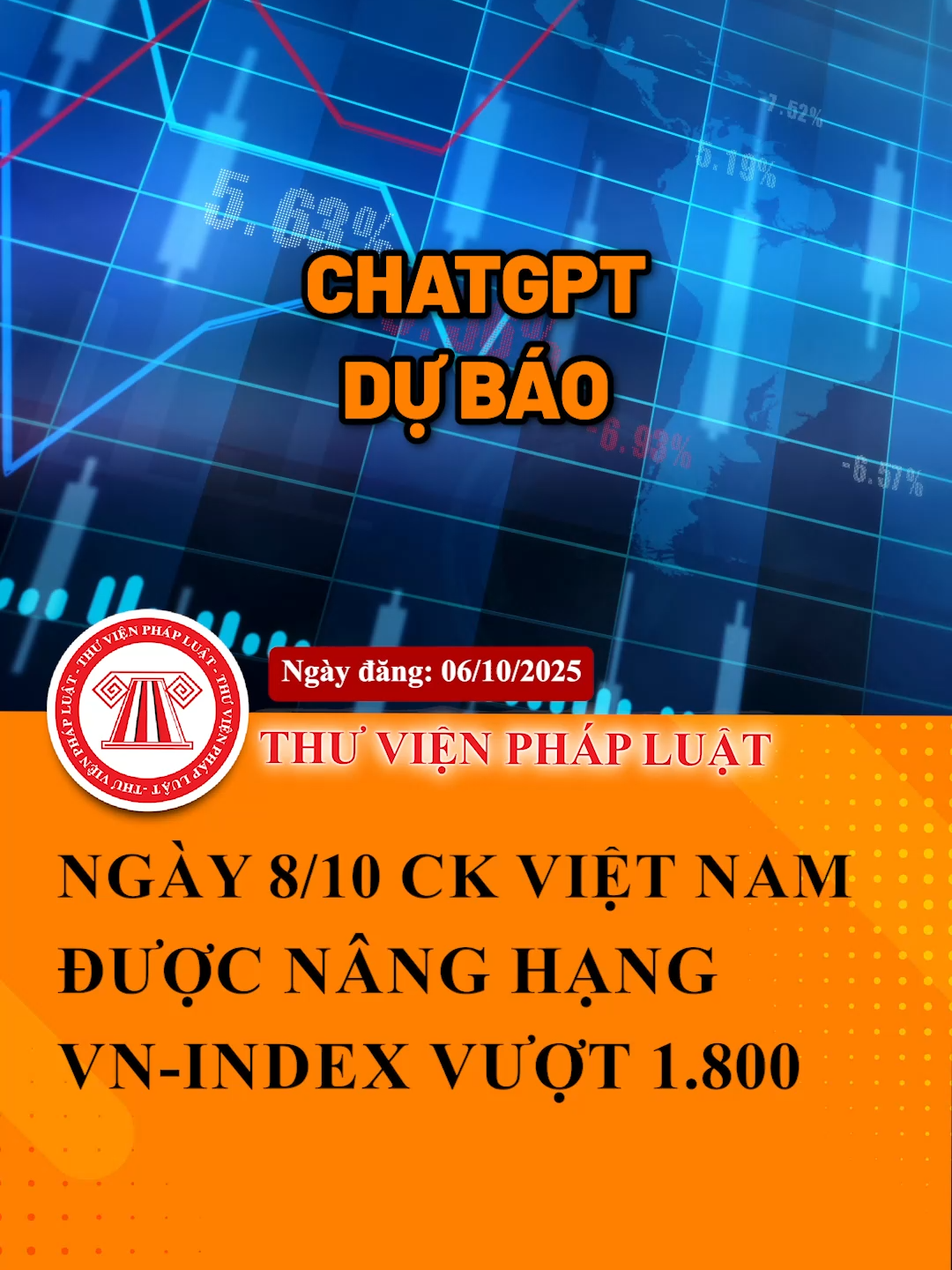 ChatGPT dự báo… Nếu Chứng khoán Việt Nam chính thức được nâng hạng, thì xác suất VN-Index chạm 1.800 điểm trước ngày 31/12/2025 là khoảng 70%! #ThuVienPhapLuat #LearnOnTikTok #Hoccungtiktok #TVPL