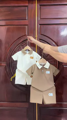 Bộ Cộc Tay Cho Bé Trai Polo Chữ On Chất Vải Cotton Co Giãn 4 Chiều#bococtaybetrai #quanaotreem #thoitrangtreem #xuhuongtiktok 