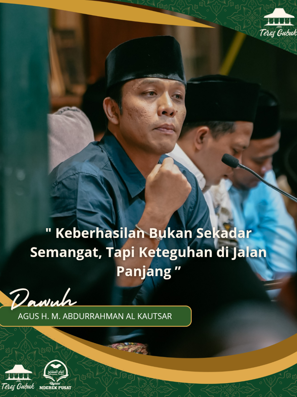 Kadang keberhasilan itu bukan hilang karena kurangnya semangat, tapi karena lemahnya keteguhan dalam proses. Awal langkah sering disambut gegap gempita, tapi hanya yang sabar dan konsisten yang sampai di puncak cita. Sebagaimana syek az-zarnuji dalam kitab ta'lim Muta'alim beliau mengatakan: > لِكُلٍّ إِلىَ شَأْوِ الْعُلَا حَرَكَاتُ وَلكِنْ عَزِيْزٌ فىِ الرِّجَالِ ثباتُ 