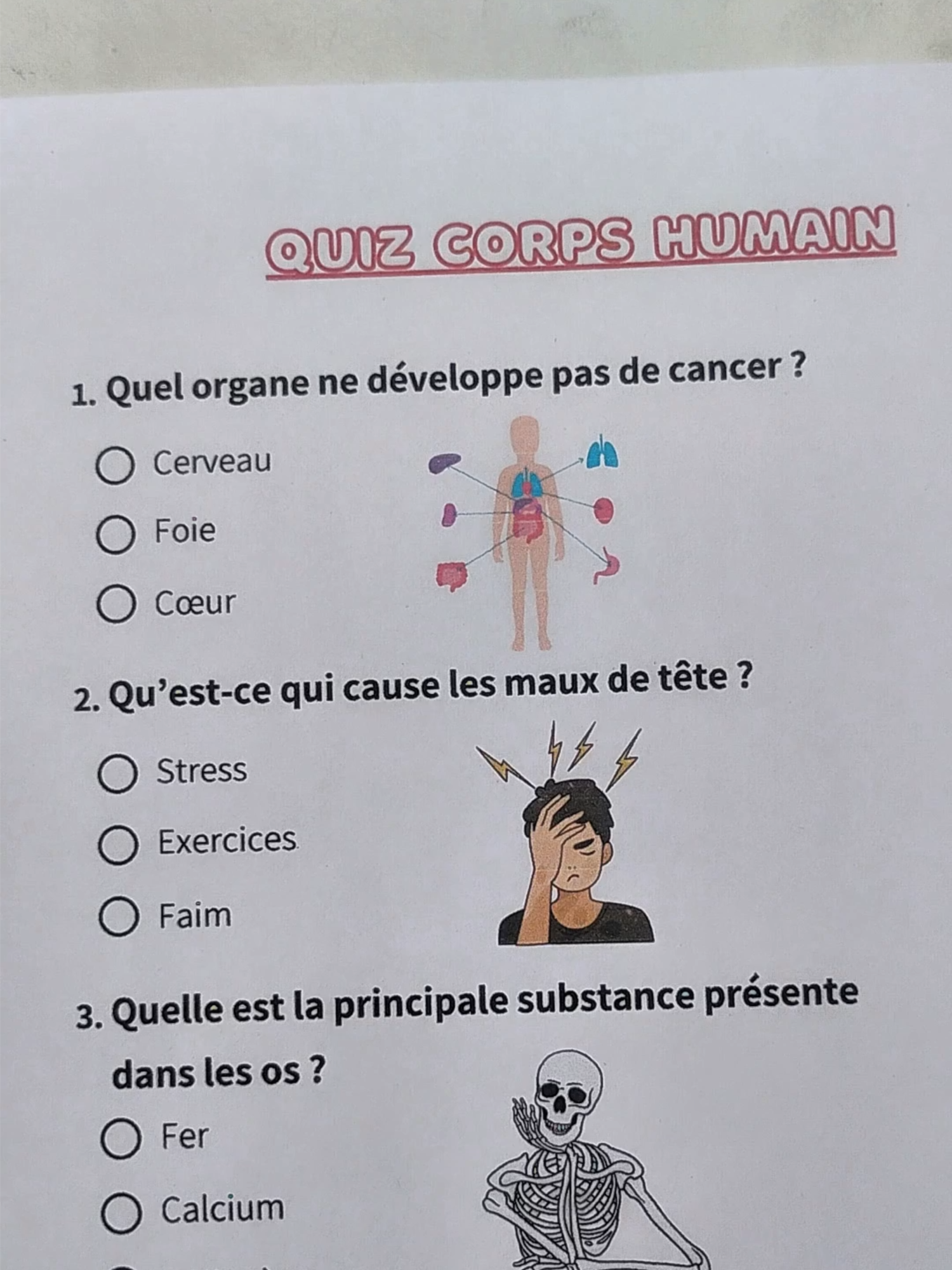 QUIZ CORPS HUMAIN #Quiz #corpshumain #anatomie #knowledge #culture #paris #quizchallenge