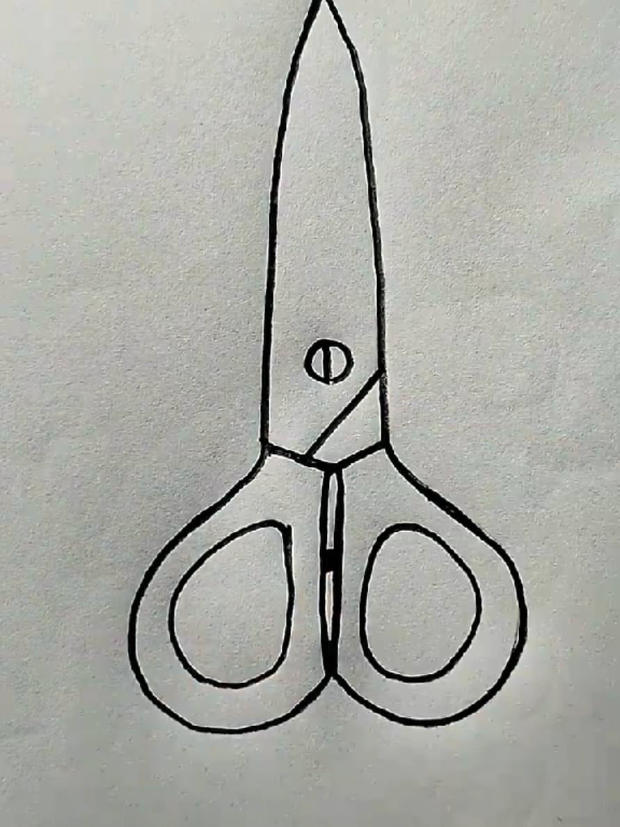 How to draw a scissor. #drawing #Foryou #artistsoftiktok #arteducation #trending 