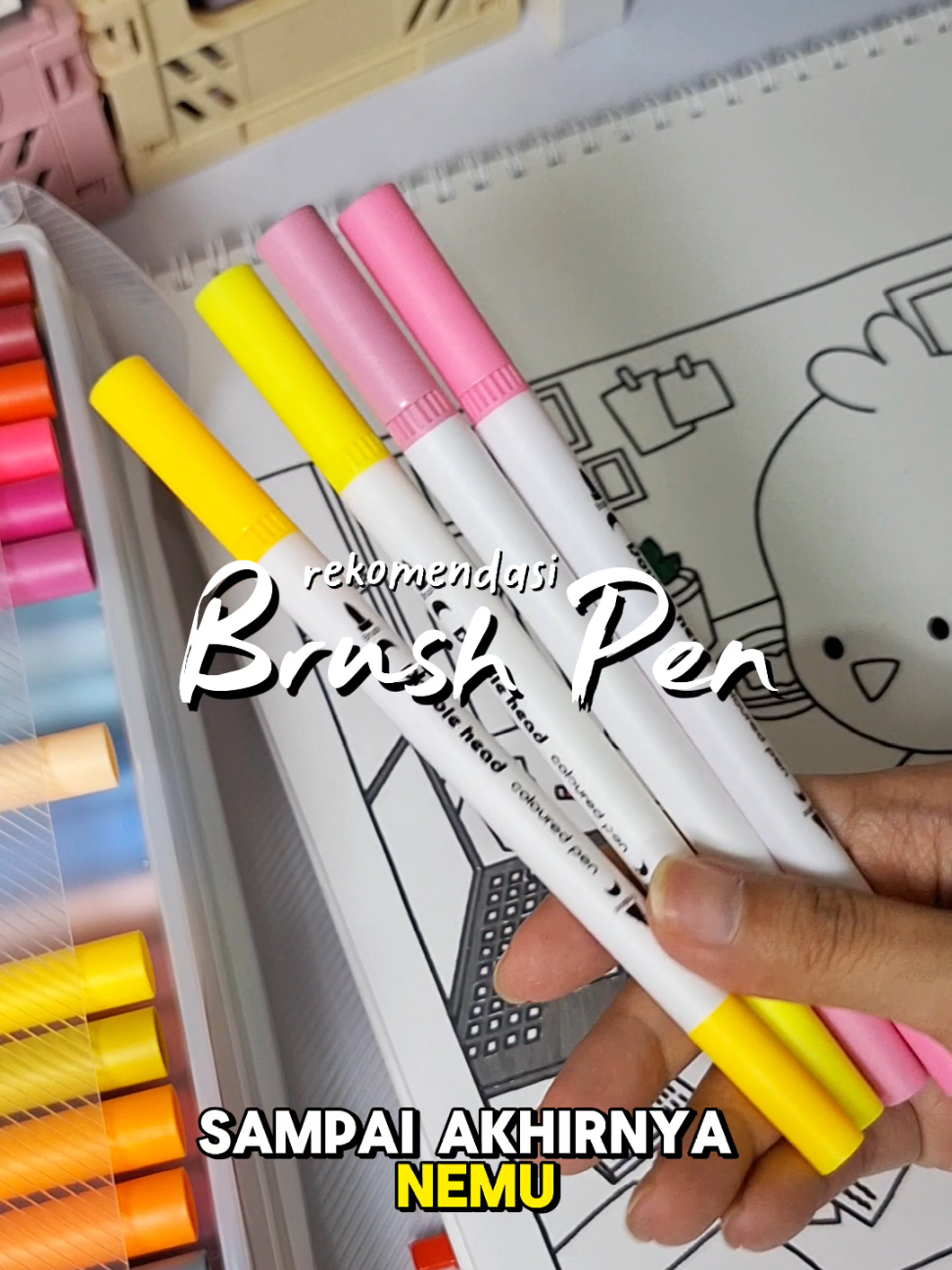 Membalas @yukii_star963 rekomendasi brush pen 2 in 1 dari hightune, aku pakai yang 100 pcs ya #brushpen #coloring #journaling #spidol #lettering 