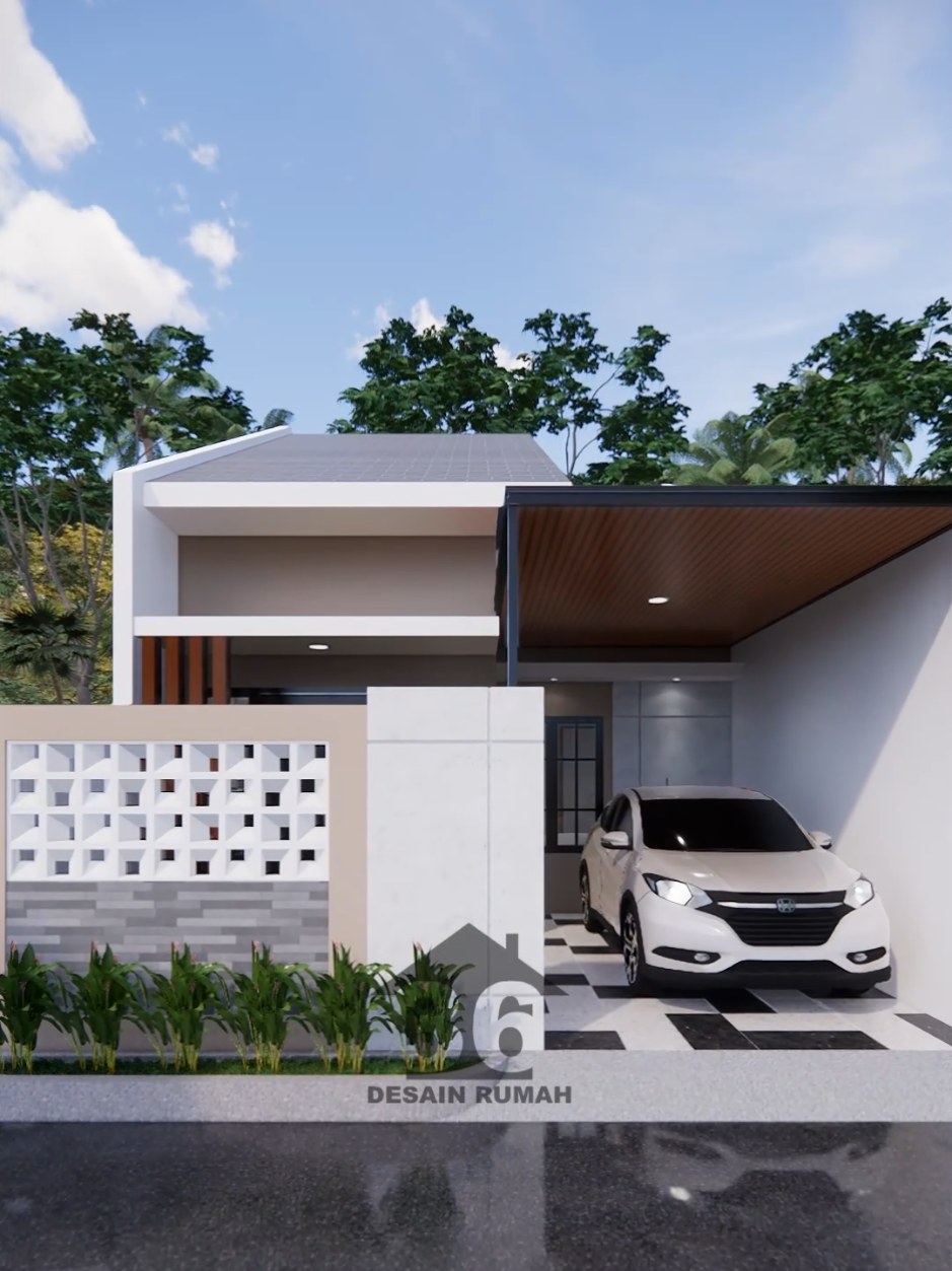 Desain rumah 6x14 meter 3 Kamar tidur