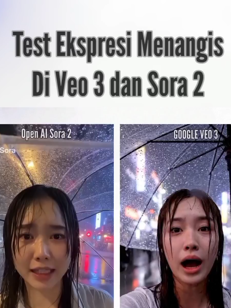 saya mengetes keahlian membuat ekspresi di veo 3 dan sora 2 dengan prompt yang sama. #sora2 #veo3 #ai #aiart #video 