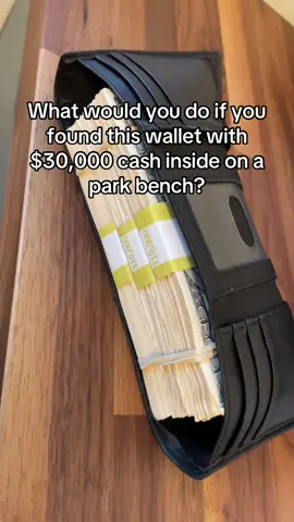What would you do if you found🤑 this wallet with $30,000 cash💸💸💸 inside on a park bench? And with no identification🪪 inside would you call📞 the police👮‍♂️ to report this money💸💸💸? Yes👍 or No👎 and why or why not my child🤔? Would you keep quiet🤫 and consider this wealth💸💸💸 a blessing🙏 from our Lord and Savior? Disclaimer: This video is for social👥 experiment🧪🔬 and entertainment😄 purposes only. #Millionaire #Billionaire #Rich #PersonalFinance #FinancialFreedom