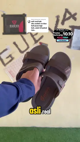 Membalas @neng ela Terimakasih kakak sudah co sandal kita nantikan sandal baru lainnya dari Gueva #promoguncang1010 #rekomendasisandal #sandalgueva #sandalselop #sandalpria 