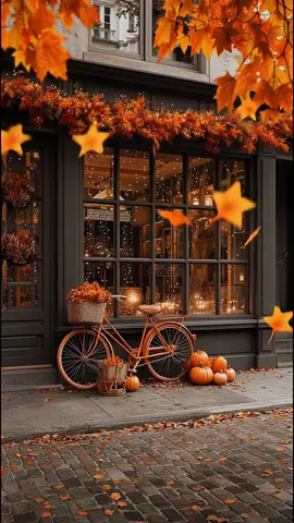 City shop…🍁🍂🍁 #fallingleaves #citylife #pumpkinseason #autumn #relaxingvideos 