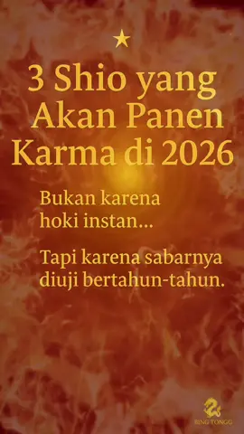 🌟 3 Shio yang Akan Panen Karma di 2026 Bukan karena hoki instan… Tapi karena mereka sabar, tulus, dan tetap konsisten meski sering dilupakan. 🐇 Shio Kelinci: Panen dari Kesabaran 🐍 Shio Ular: Panen dari Konsistensi 🐉 Shio Naga: Panen dari Luka yang Diolah 📌 2026 adalah tahun jawaban untuk mereka yang sabarnya sudah bertahun-tahun. 🌱 Panen itu datang bukan karena siapa yang paling cepat, …tapi siapa yang paling kuat menjaga niat baik. 🔴 Subscribe YouTube @BingTongg …untuk ramalan spiritual, energi batin, dan pesan karma setiap hari. #RamalanShio #tradisitionghoa #2026 #BingTongg #viralvideos 