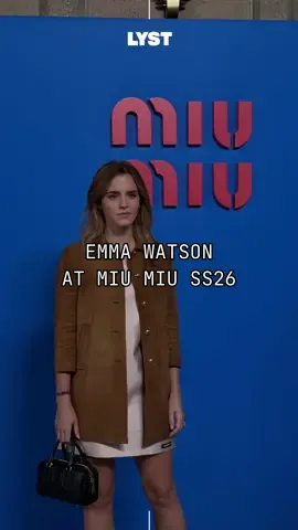 #EmmaWatson has arrived for the @Miu Miu SS26 show. #MiuMiuSS26 