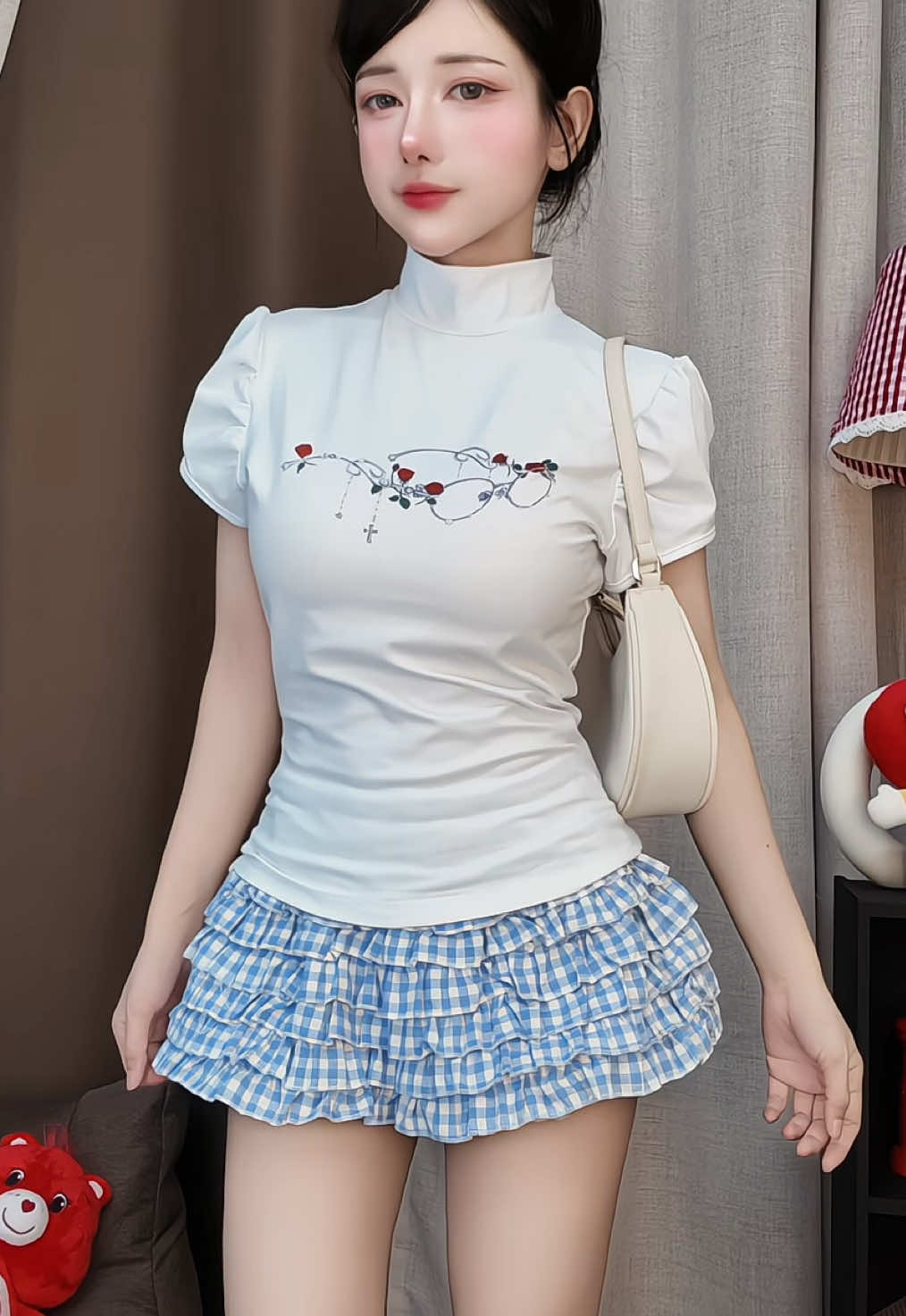เสื้อแขนตุ๊กตาน่ารักมาก 🩵_____________________________ #เสื้อแขนตุ๊กตา #เสื้อคอเต่า 