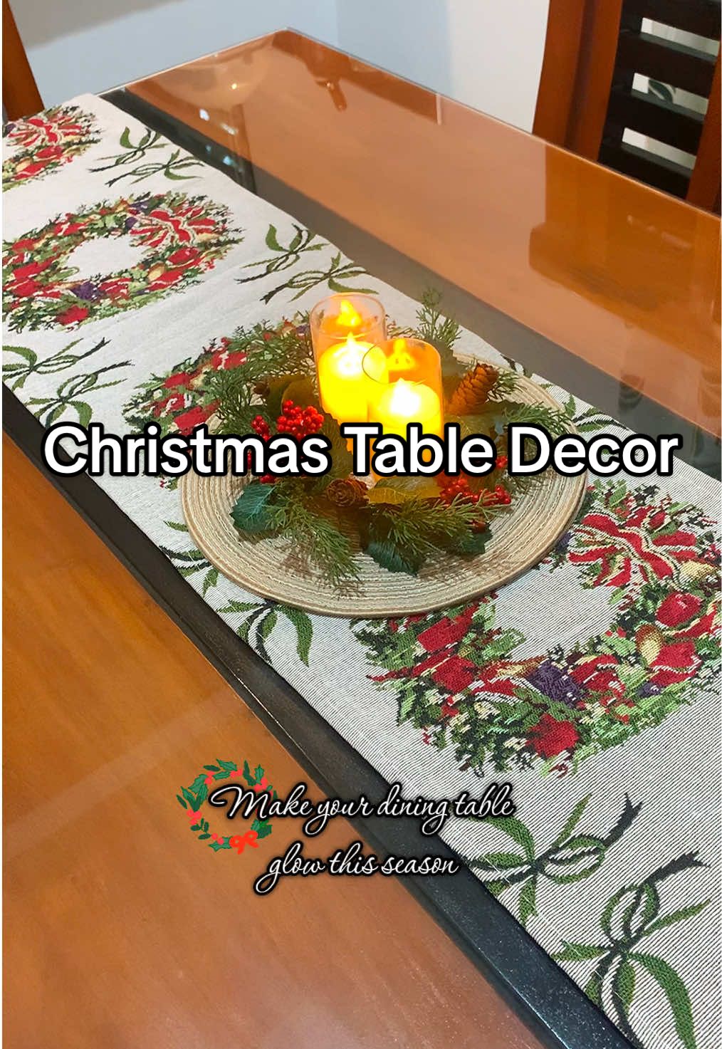 Ang gandaa ng dining set up ko, ready na sa Christmas at New Year #christmasdecor #christmastabledecor #christmastable 