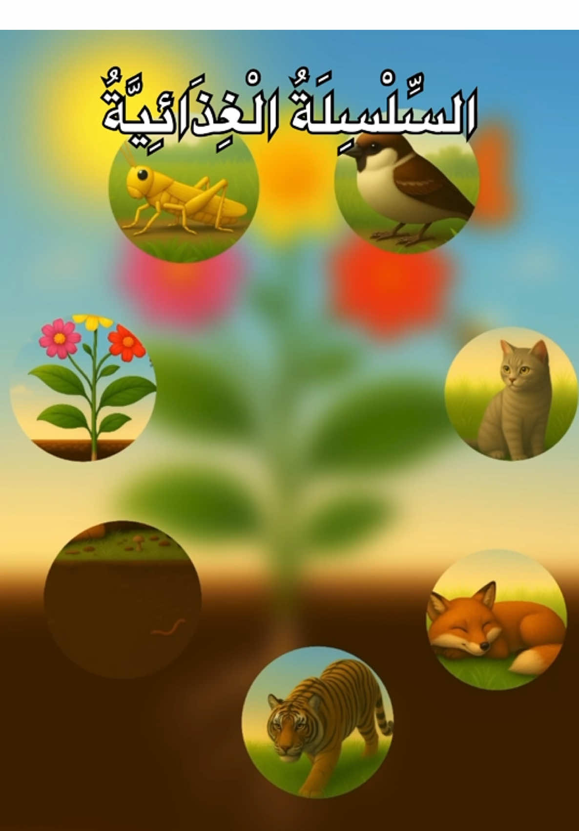 “رحلة الطاقة من الشمس ☀️ إلى النباتات 🌱 والمخلوقات حتى تعود إلى الأرض 🍄🪱#السلسلة_الغذائية #تعليم_الأطفال #علوم_للأطفال #تعلم_بمتعة #قصص_تعليمية