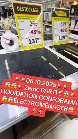 06.1.2025 2eme partie de liquidation , électroménager, des four, des plaques de cuisson, des cafetière … Wooow😱😱😱jusqu’à -60%  @Conforama #liquidation #conforama #electromenager #machine #pourtoi 