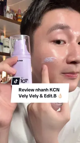 Review nhanh 2 loại kem chống nắng nâng tông Edit.B tím và Vely Vely 👌🏻 #editB #kemchongnang #serumchongnang #velyvely #TikTokAwardsVN 