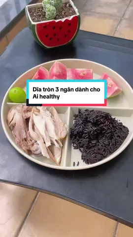 Dĩa cơm 3 ngăn từng phần cho bà nào ăn healthy #tieungocreview #dia3ngan #anhealthy #diadungthucan #diaankieng 