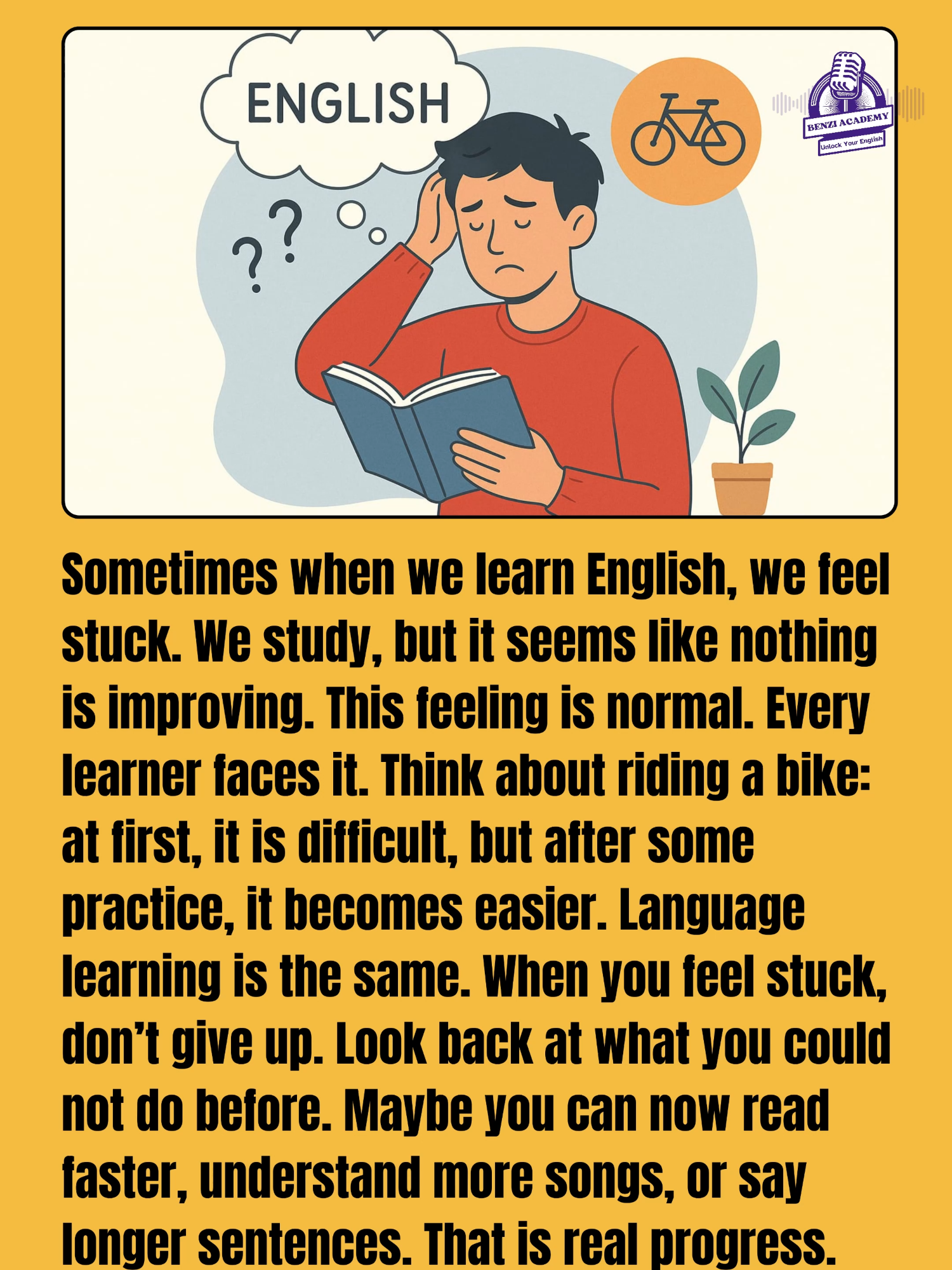 When You Feel Stuck in English Learning Do you feel stuck while learning English? Don’t worry — every learner goes through this stage! 💪 In this short video, discover how to overcome frustration, see your real progress, and move to the next level. Keep going — small steps bring big results! 🚀 #LearnEnglish #Motivation #EnglishTips #english #speakenglish #fyp