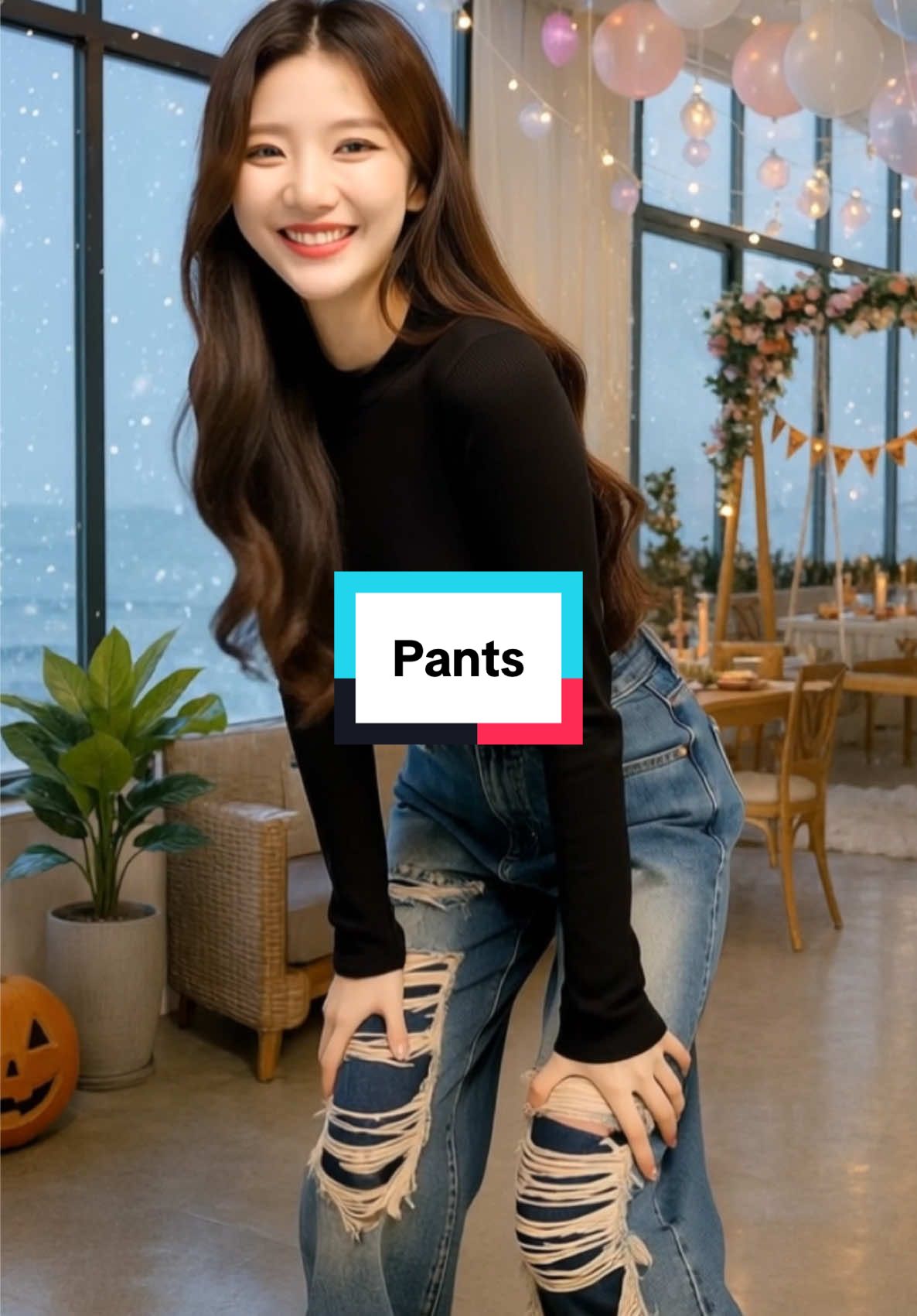 Stylish ripped wide-leg jeans that scream confidence and street charm! Perfect with crop tops or casual sweaters for an effortlessly trendy look. A true wardrobe essential for every fashion lover. #halloween  #StreetStyle #OOTD #FashionVibe #TrendyLook      