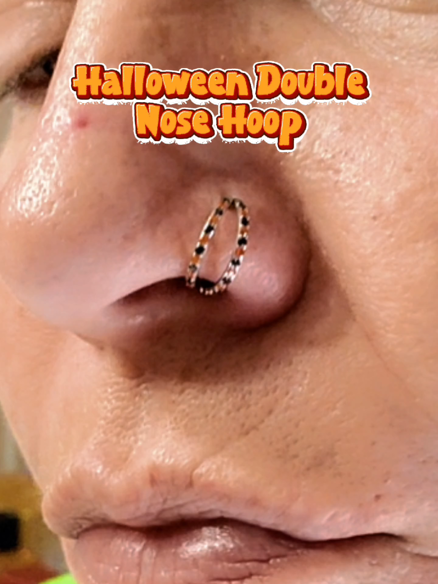 If you don’t accessorize for spooky season… are you even trying? This double hoop nose ring from @Oufer Body Jewelry Shop is a must have spooky season have. 👻  #halloweencostume  #PiercingAddict #noserings #halloweenlook #tiktokshopfalldealsforyou 