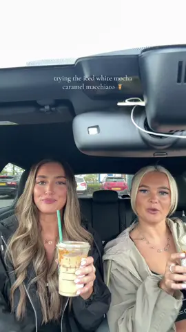 we let tiktok decide our drinks… @Abiwebbx  #starbucks #icedcoffee #icedwhitemocha #starbucksdrink 