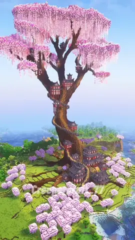 Minecraft: Japanese Cherry Treehouse! | Timelapse #Minecraft #minecraftbuilding #creepercraft_77 #creepercraft 