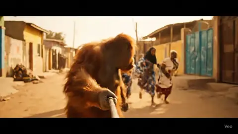 لقطة سينمائية مضحكة لقرد أورانغوتان يركض في شارع سوداني ترابي وهو يصور نفسه بعصا السيلفي، وخلفه مجموعة من النساء يرتدين الثوب السوداني بألوان زاهية وهن يجرين وراءه في مشهد طريف مليء بالحركة والطاقة. الإضاءة ناعمة والجو مليء بالغبار وضوء الشمس الذهبي، مما يمنح المشهد طابعًا واقعيًا وسينمائيًا مدهشًا. الحوار باللهجة السودانية يضيف لمسة كوميدية أصيلة تجعل الفيديو ممتعًا ومثيرًا للضحك من أول لحظة. . . . #اورانغوتان #قرد_الأورانغوتان #ضحك_سوداني #فيديو_كوميدي #مشهد_سينمائي 