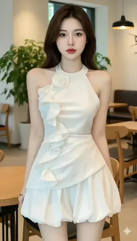 Sét quẩn dáng váy bí bồng xòe áo kiểu hở vai sang chảnh nữ 0zenka, bộ đổ xinh yêu đi dự tiệc màu trắng đen Women Dress Kem Top Kem Top Lịch Xoè