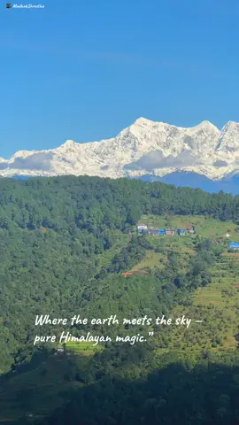 “Where the earth meets the sky — pure Himalayan magic.” धरती र आकाश भेटिने ठाउँ — हिमालयको जादु।”❤️❤️ #himalayan #heritage #travel #beautifulview #nature 