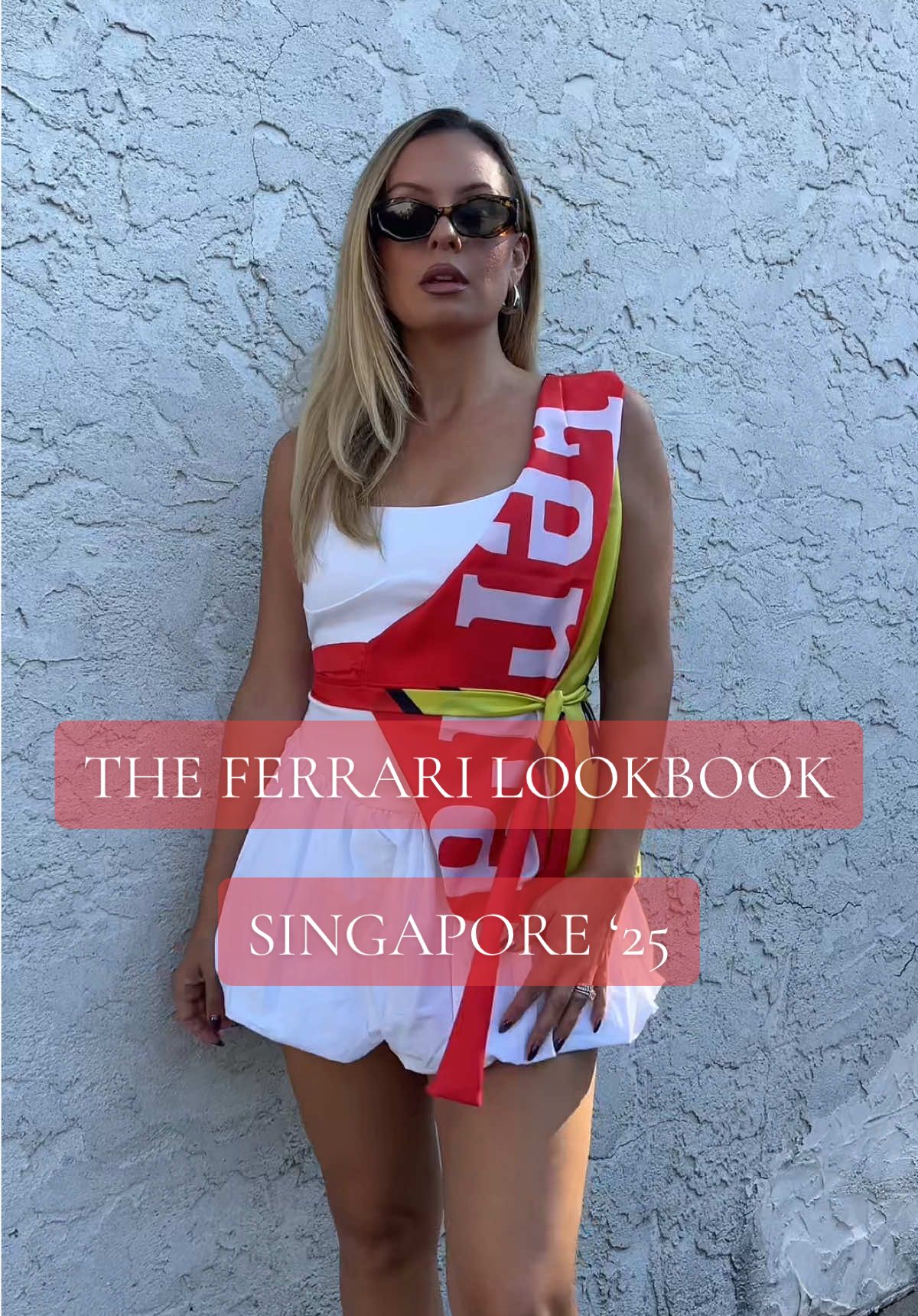 wanted to switch it up for Singapore with a more unconventional look so I turned my trusty Ferrari flag into a half wrap vest.. thoughts on this piece?! #f1 #f1girls #f1fashion #scuderiaferrari #ferrarigirl 