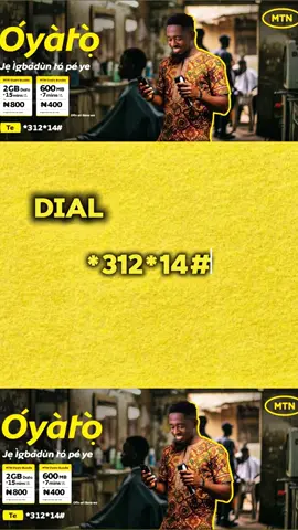 My mum came visiting for the first time 😅 and I had to make sure she left with something tangible — MTN OYATO Bundle 💃 With *312*14# you can also opt in for: 🔸 OYATO 800 – 2GB + 15 mins voice 🔸 OYATO 400 – 600MB + 7 mins voice Don’t keep this goodness to yourself tell a friend 😍 Eyin ará ile, odigbà kaná #MTNOyato 