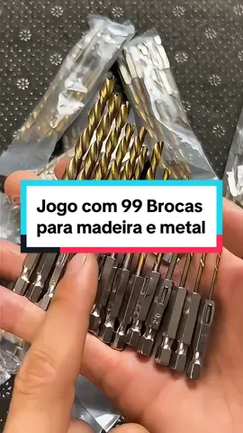 Jogo com 99 Brocas para madeira e metal #broca #ferramentas #kitdeferramentas 