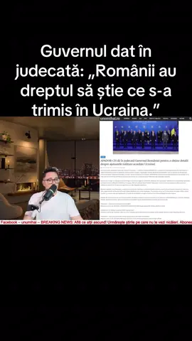 Guvernul dat în judecată „Românii au dreptul să știe ce s-a trimis în Ucraina.” #stiriromania #unumihai #breakingnews #stiri #fyp 