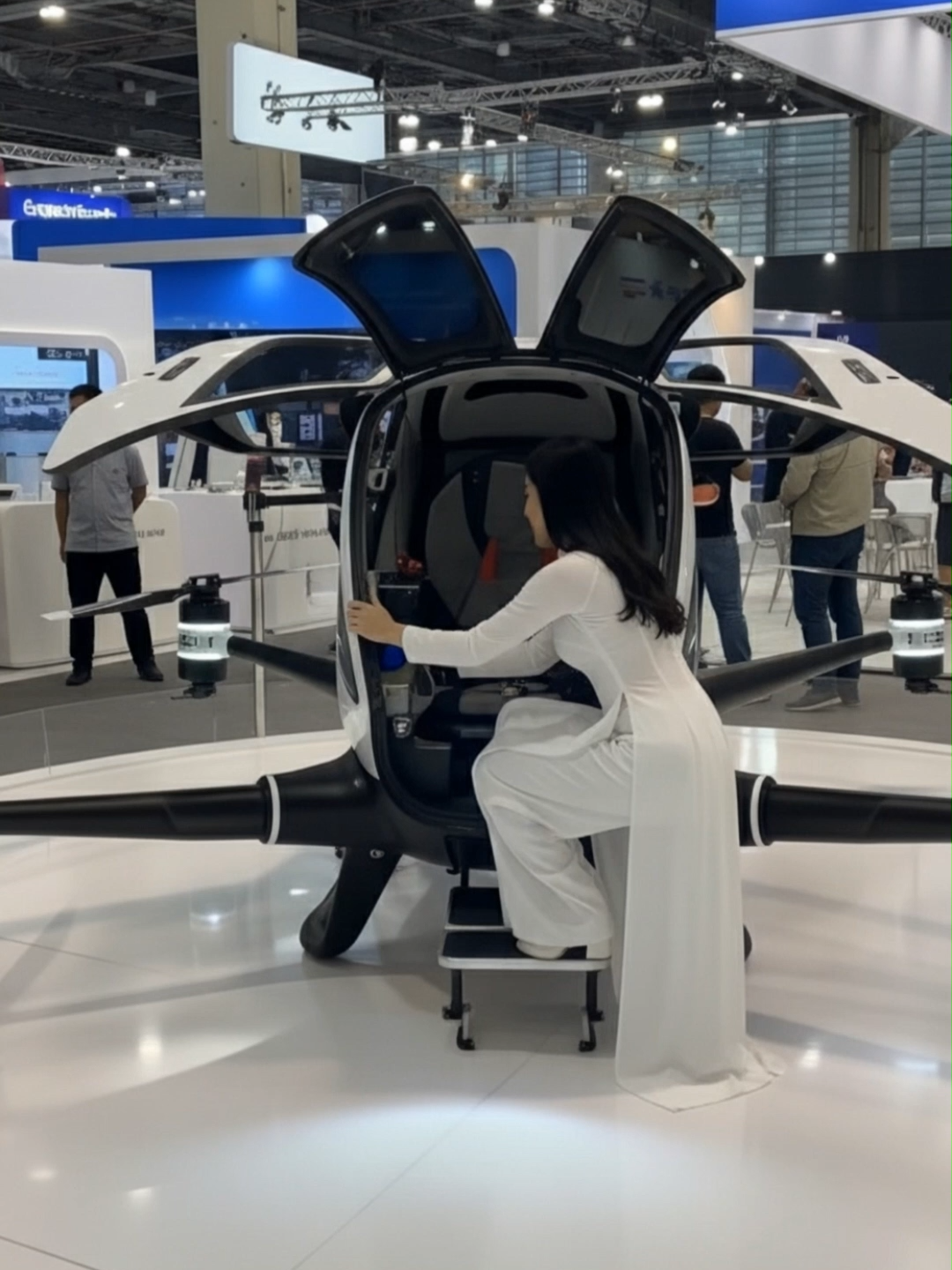 A Drone Takes Off Inside a Tech Expo - The Most Re#viral #robot #expo #shorts #Future #xuhuong #trendingtiktok #Technology #viraltiktok #drone