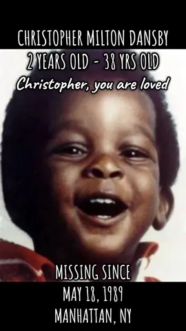 CHRISTOPHER MILTON DANSBY Christopher was last seen at the Martin Luther King Jr. Towers playground located at 113th Street and Lenox Avenue in Harlem in the New York borough of Manhattan on May 18, 1989. His mother had been with him in the park and decided to go to the store for food, but she did not have Christopher's stroller with her, so she left him in the care of of several relatives at the park. When Christopher's mother returned half an hour later, he was gone. The relatives told Christopher's mother that they had seen him playing with a red ball. Christopher had not brought a red ball to the park and his mother could not find one in the vicinity. It had apparently vanished along with her son. A seven-year-old boy from Christopher's neighborhood told authorities he saw Christopher walking on west 111th Street later in the day. According to the witness, Christopher was accompanied by an unidentified African-American male. Christopher has never been seen again. He is described as African-American, between 25 and 30 years old, six feet tall and thin, with dreadlocked hair. Christopher's case shares striking similarities with the disappearance of Shane Walker, who disappeared from the same area of the same playground in August 1989, three months after Christopher did. Both boys were African-American toddlers and lived in the same apartment building. Both disappeared on the same day of the week (Thursday) at roughly the same time of day (Shane at 5:00 p.m. and Christopher at 7:00 p.m.) In addition, just before his disappearance, Christopher was playing the same two children who were with Shane when he was last seen. Police still aren't sure whether the cases are related, however. There were rumors that Christopher's mother had sold him for drugs, or that he was taken because of a drug debt. She stated she used to use crack cocaine, but had been in recovery for years by the time her son disappeared, and didn't owe anyone money. Christopher's family members took lie detector tests, but the results were inconclusive. Authorities investigated the possibility that the boys' cases were connected to a black market baby-ring operation and that the infant Andre Bryant, who was abducted from Brooklyn in March 1989, was possibly another victim. All of the children are African-American. The three cases remain unsolved and it is unclear what happened to any of the missing children. #missing #truecrime #fyp #coldcase #christopherdansby 